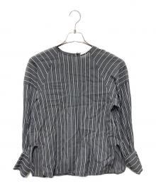 UNITED ARROWS TOKYO（ユナイテッドアローズトウキョウ）の古着「ティアード ギャザー ロングスリーブ ブラウス」｜グレー