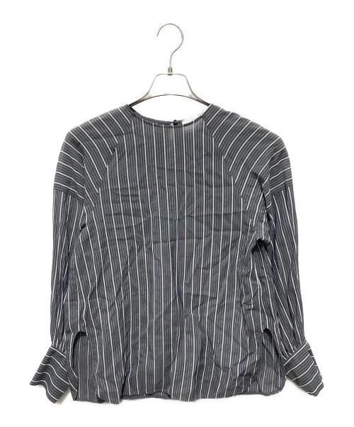 UNITED ARROWS TOKYO（ユナイテッドアローズトウキョウ）UNITED ARROWS TOKYO (ユナイテッドアローズトウキョウ) ティアード ギャザー ロングスリーブ ブラウス グレー サイズ:不明の古着・服飾アイテム