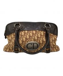 Christian Dior（クリスチャン ディオール）の古着「CDロゴプレートオールド トロッター ショルダーバッグ」｜ベージュ×ブラウン