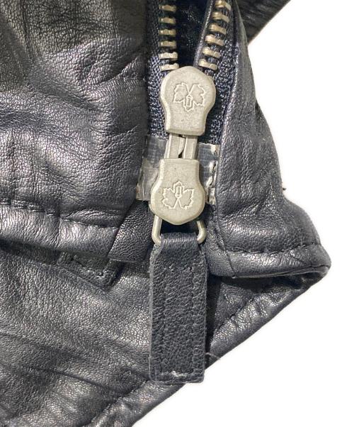 EMPORIO ARMANI（エンポリオ アルマーニ）EMPORIO ARMANI (エンポリオ アルマーニ) ラムレザーフーデッドジャケット ブラック サイズ:48の古着・服飾アイテム