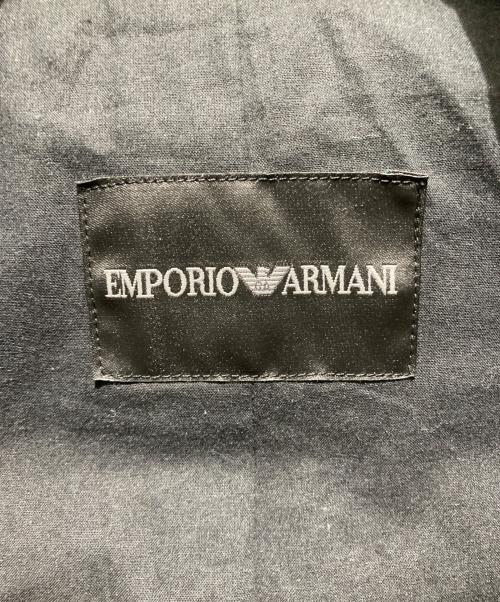 EMPORIO ARMANI（エンポリオ アルマーニ）EMPORIO ARMANI (エンポリオ アルマーニ) ラムレザーフーデッドジャケット ブラック サイズ:48の古着・服飾アイテム