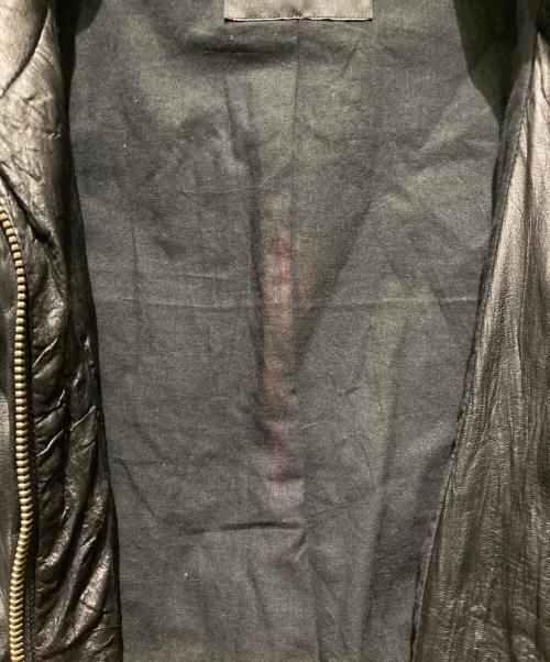 EMPORIO ARMANI（エンポリオ アルマーニ）EMPORIO ARMANI (エンポリオ アルマーニ) ラムレザーフーデッドジャケット ブラック サイズ:48の古着・服飾アイテム