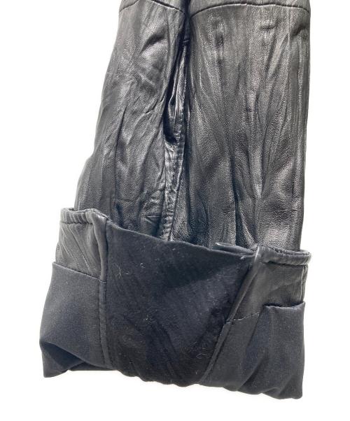 EMPORIO ARMANI（エンポリオ アルマーニ）EMPORIO ARMANI (エンポリオ アルマーニ) ラムレザーフーデッドジャケット ブラック サイズ:48の古着・服飾アイテム