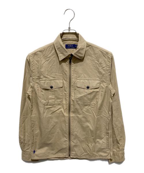 POLO RALPH LAUREN（ポロ・ラルフローレン）POLO RALPH LAUREN (ポロ・ラルフローレン) 裾ポニージップWポケットシャツ ベージュ サイズ:XSの古着・服飾アイテム