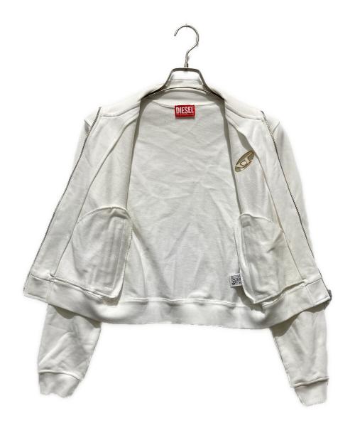DIESEL（ディーゼル）DIESEL (ディーゼル) ジップアップスウェットジャケット ホワイト サイズ:Ｓの古着・服飾アイテム