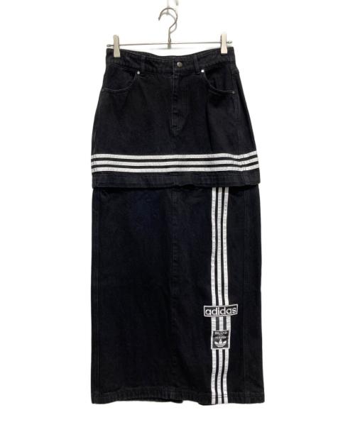 adidas（アディダス）adidas (アディダス) アディブレイク デニム 2-In-1 スカート ブラック サイズ:28の古着・服飾アイテム