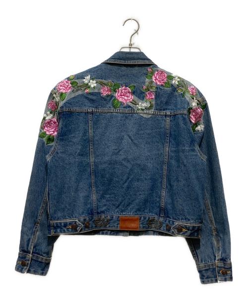 EVISU（エヴィス）EVISU (エヴィス) バラ刺繍スタッズデニムジャケット インディゴ サイズ:Mの古着・服飾アイテム