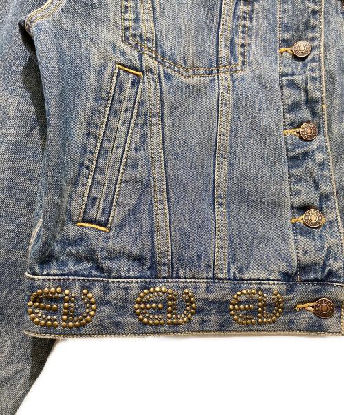 EVISU（エヴィス）EVISU (エヴィス) バラ刺繍スタッズデニムジャケット インディゴ サイズ:Mの古着・服飾アイテム