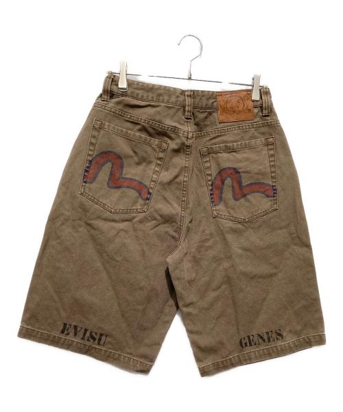 EVISU（エヴィス）EVISU (エヴィス) ウォッシュドワイドウェール ショーツ ブラウン サイズ:Ｓの古着・服飾アイテム