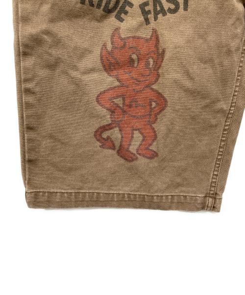 EVISU（エヴィス）EVISU (エヴィス) ウォッシュドワイドウェール ショーツ ブラウン サイズ:Ｓの古着・服飾アイテム