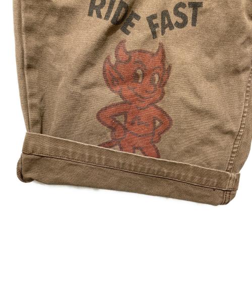 EVISU（エヴィス）EVISU (エヴィス) ウォッシュドワイドウェール ショーツ ブラウン サイズ:Ｓの古着・服飾アイテム