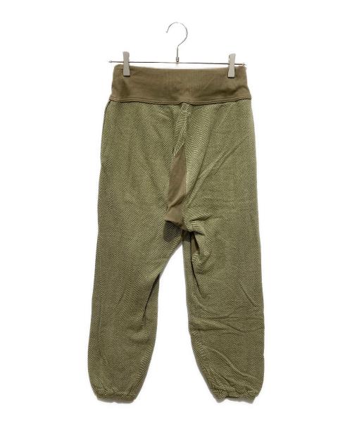 KAPITAL（キャピタル）KAPITAL (キャピタル) レザーパッチヘリンボーンスウェットパンツ グリーン サイズ:W40の古着・服飾アイテム