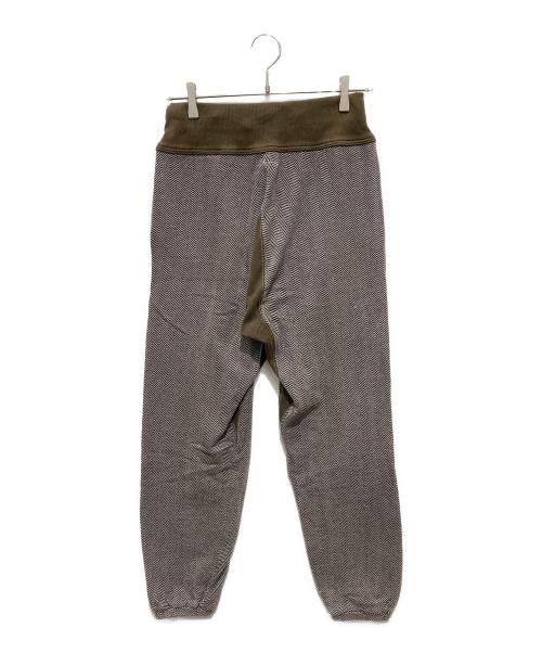 KAPITAL（キャピタル）KAPITAL (キャピタル) レザーパッチヘリンボーンスウェットパンツ ブラウン サイズ:1の古着・服飾アイテム
