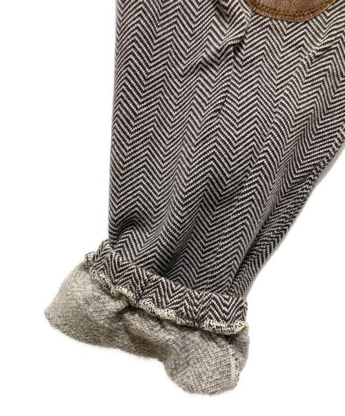 KAPITAL（キャピタル）KAPITAL (キャピタル) レザーパッチヘリンボーンスウェットパンツ ブラウン サイズ:1の古着・服飾アイテム