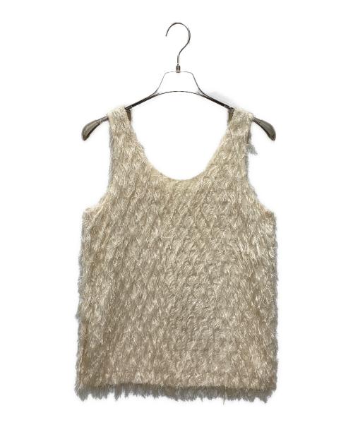 CLANE（クラネ）CLANE (クラネ) ダブルフェイスクロスフリンジトップス ベージュ サイズ:2の古着・服飾アイテム
