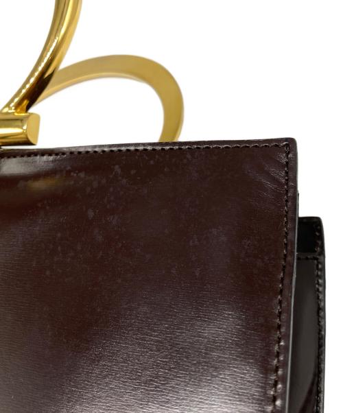 CELINE（セリーヌ）CELINE (セリーヌ) メタルハンドルレザーハンドバッグ ブラウンの古着・服飾アイテム