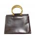 CELINE（セリーヌ）の古着「メタルハンドルレザーハンドバッグ」｜ブラウン