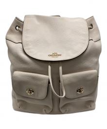 COACH（コーチ）の古着「レザーリュック」｜ホワイト