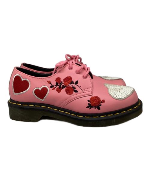 Dr.Martens（ドクターマーチン）Dr.Martens (ドクターマーチン) ハート刺繍3ホールシューズ ピンク サイズ:UK4の古着・服飾アイテム