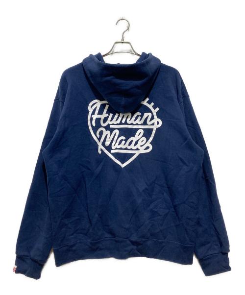 HUMAN MADE（ヒューマンメイド）HUMAN MADE (ヒューマンメイド) 22FW / Heart Zip-Up Sweat Hoodie / ハートプリントジップパーカー ネイビー サイズ:XLの古着・服飾アイテム