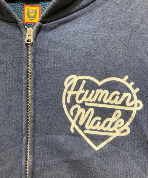 HUMAN MADE（ヒューマンメイド）HUMAN MADE (ヒューマンメイド) 22FW / Heart Zip-Up Sweat Hoodie / ハートプリントジップパーカー ネイビー サイズ:XLの古着・服飾アイテム