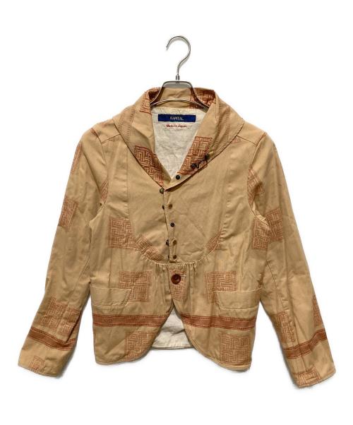 KAPITAL（キャピタル）KAPITAL (キャピタル) クバ模様総柄綿麻ジャケット ベージュ サイズ:1の古着・服飾アイテム