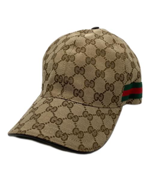 GUCCI（グッチ）GUCCI (グッチ) オリジナルGGキャンバスベースボールキャップ ベージュの古着・服飾アイテム