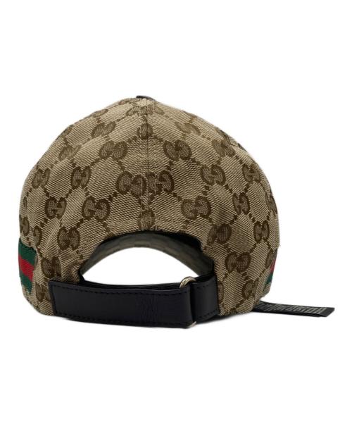 GUCCI（グッチ）GUCCI (グッチ) オリジナルGGキャンバスベースボールキャップ ベージュの古着・服飾アイテム