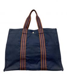 HERMES（エルメス）の古着「キャンバストートバッグ」｜ネイビー
