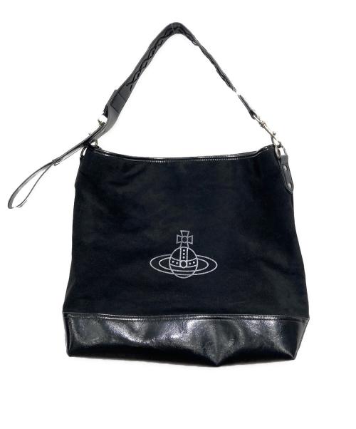 Vivienne Westwood（ヴィヴィアンウエストウッド）Vivienne Westwood (ヴィヴィアンウエストウッド) スエードショルダーボディーバッグ ブラックの古着・服飾アイテム