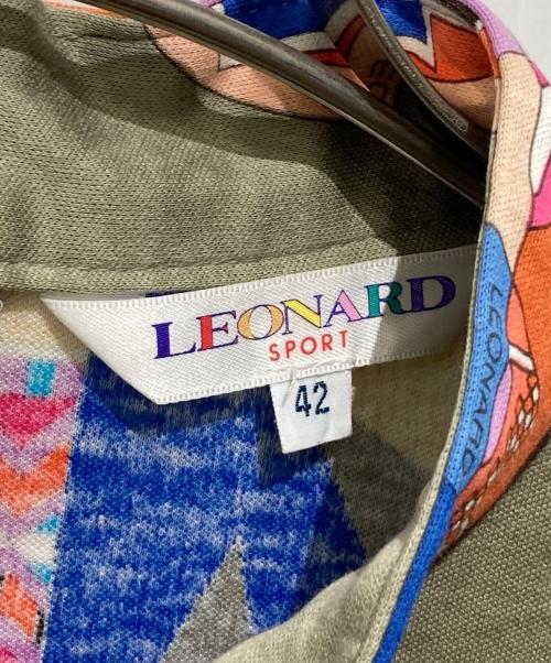 LEONARD SPORT（レオナール スポーツ）LEONARD SPORT (レオナール スポーツ) 総柄カットソー ブラウン サイズ:XLの古着・服飾アイテム