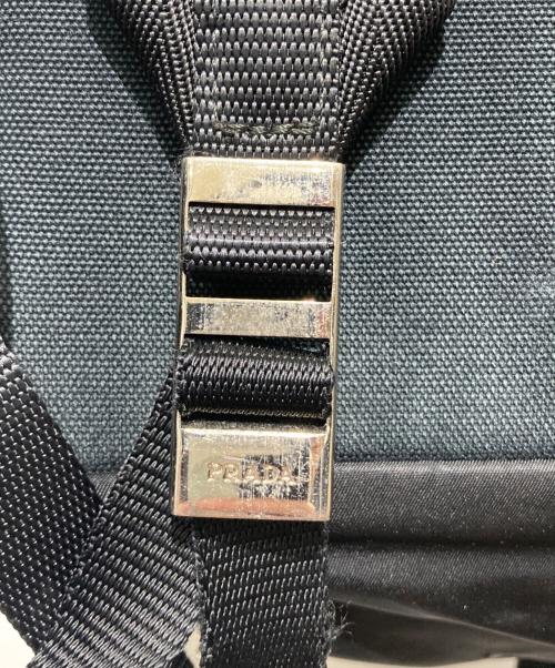 PRADA（プラダ）PRADA (プラダ) トライアングルロゴ ファブリック バックパック ブラックの古着・服飾アイテム