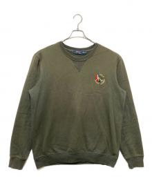 POLO RALPH LAUREN（ポロ・ラルフローレン）の古着「刺繍Vガゼットスウェット」｜グリーン