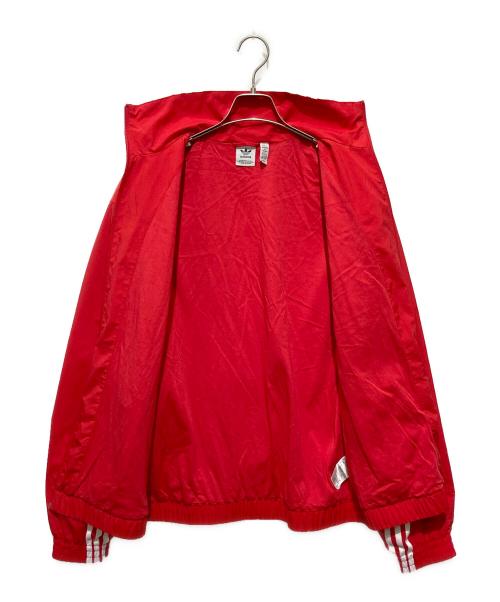 adidas（アディダス）adidas (アディダス) ロゴ刺繍ジップジャケット レッド サイズ:Mの古着・服飾アイテム