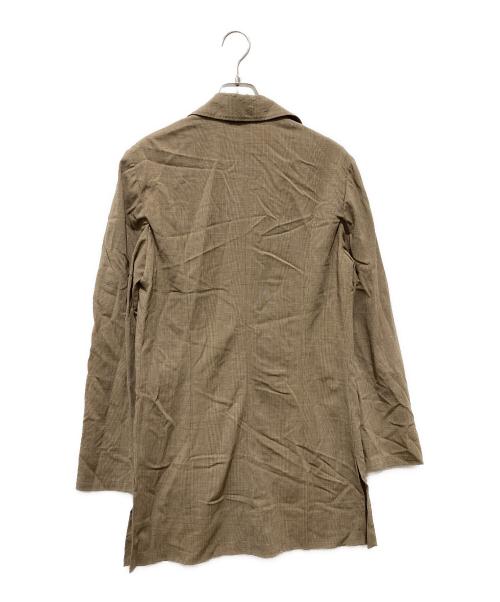 MaxMara（マックスマーラ）MaxMara (マックスマーラ) ウールチェックコート ブラウン サイズ:FREEの古着・服飾アイテム