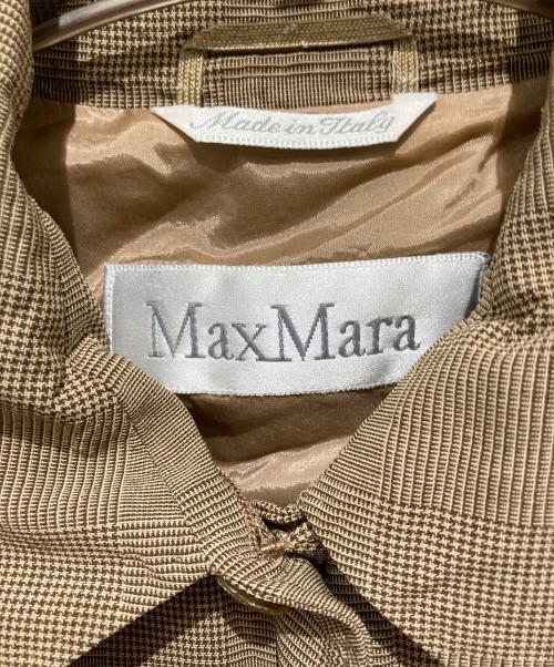 MaxMara（マックスマーラ）MaxMara (マックスマーラ) ウールチェックコート ブラウン サイズ:FREEの古着・服飾アイテム