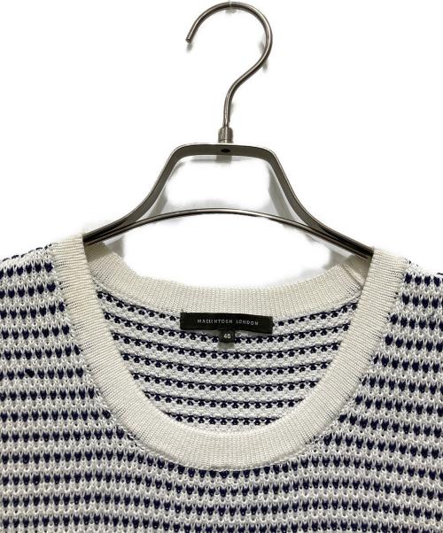 MACKINTOSH LONDON（マッキントッシュ ロンドン）MACKINTOSH LONDON (マッキントッシュ ロンドン) ノースリーブワンピース ホワイト×ブルー サイズ:46の古着・服飾アイテム