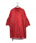 PS Paul SmithＰＳポールスミス）の古着「総柄比翼シャツワンピース」｜レッド