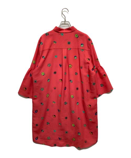 PS Paul Smith（ＰＳポールスミス）PS Paul Smith (ＰＳポールスミス) 総柄比翼シャツワンピース レッド サイズ:44の古着・服飾アイテム