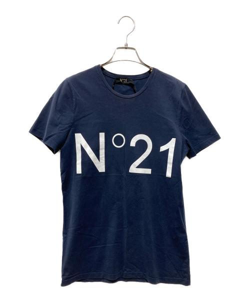 N°21（ヌメロヴェントゥーノ）N°21 (ヌメロヴェントゥーノ) ロゴプリントTシャツ ネイビー サイズ:Ｓの古着・服飾アイテム