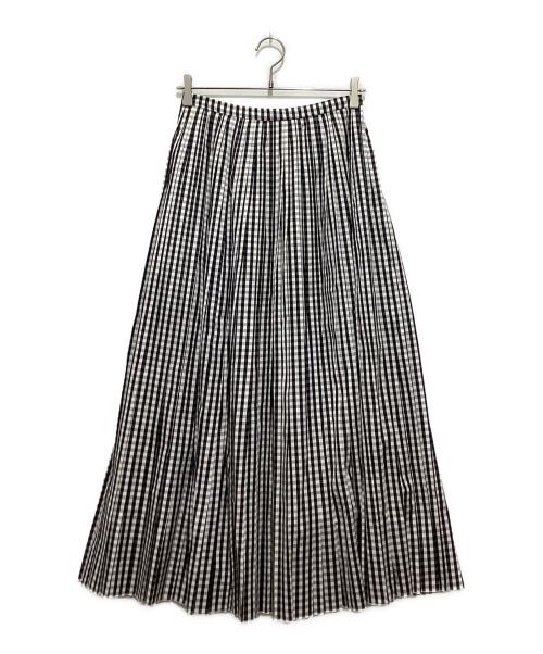 MADISON BLUE（マディソンブルー）MADISON BLUE (マディソンブルー) PLATEDLONG SK GINGHAM / ギンガムスカート ホワイト×ブラック サイズ:M 未使用品の古着・服飾アイテム