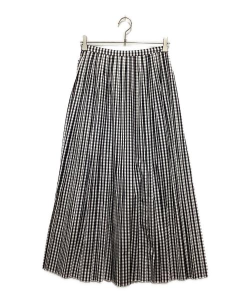 MADISON BLUE（マディソンブルー）MADISON BLUE (マディソンブルー) PLATEDLONG SK GINGHAM / ギンガムスカート ホワイト×ブラック サイズ:M 未使用品の古着・服飾アイテム