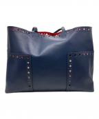 TORY BURCHトリーバーチ）の古着「ブロックTトート」｜レッド×ネイビー