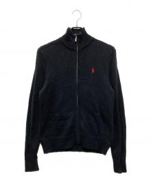 RALPH LAUREN SPORT（ラルフローレン スポーツ）の古着「ポニー刺繍ドライバーズニット」｜ブラック