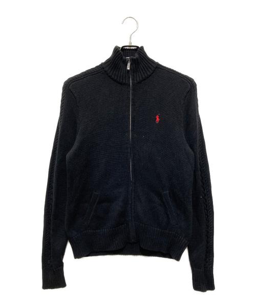 RALPH LAUREN SPORT（ラルフローレン スポーツ）RALPH LAUREN SPORT (ラルフローレン スポーツ) ポニー刺繍ドライバーズニット ブラック サイズ:Lの古着・服飾アイテム