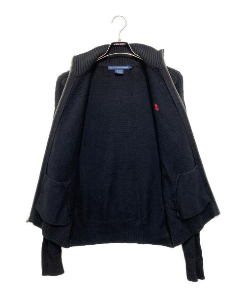 RALPH LAUREN SPORT（ラルフローレン スポーツ）RALPH LAUREN SPORT (ラルフローレン スポーツ) ポニー刺繍ドライバーズニット ブラック サイズ:Lの古着・服飾アイテム