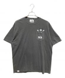 WIND AND SEA×DISNEY（ウィンダンシー×ディズニー）の古着「コラボミッキープリントTシャツ /WDS-C-DSN-23-Q4-02」｜グレー