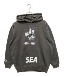 WIND AND SEA×DISNEY（ウィンダンシー×ディズニー）の古着「コラボミッキープリントパーカー」｜グレー