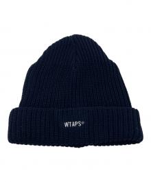 WTAPS（ダブルタップス）の古着「ロゴ刺繍ニットキャップ」｜ネイビー