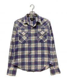 RRL（ダブルアールエル）の古着「チェックウエスタンシャツ」｜ブルー